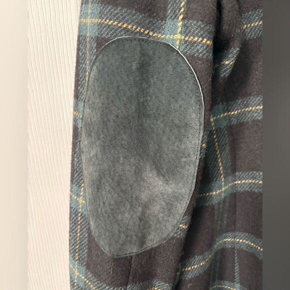 Vintage Harve Benard Sport Wool Green Plaid Suede Elbow Pads Blazer Jacket 14 - Picture 9 of 12